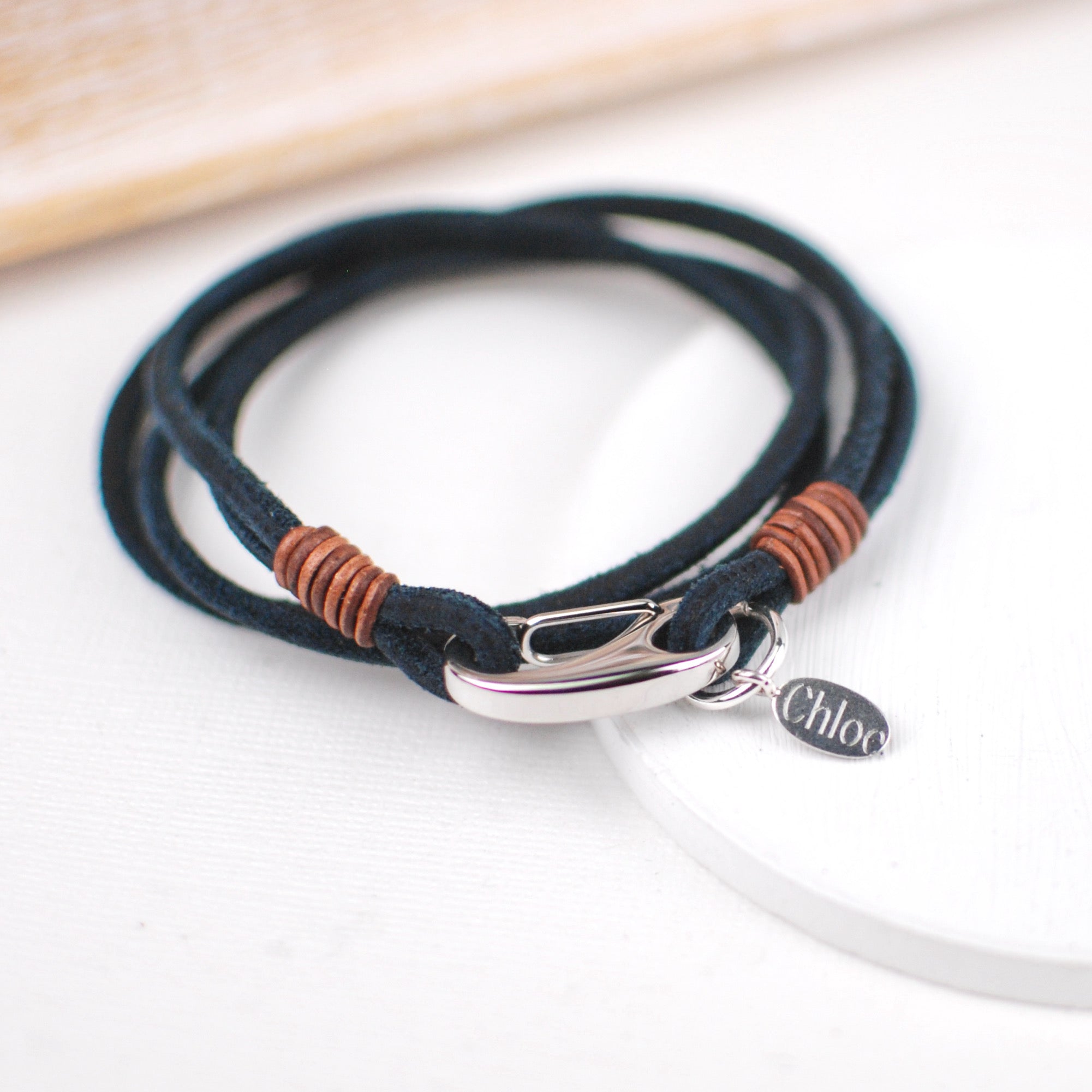 Men's Suede Leather Double Wrap Bracelet