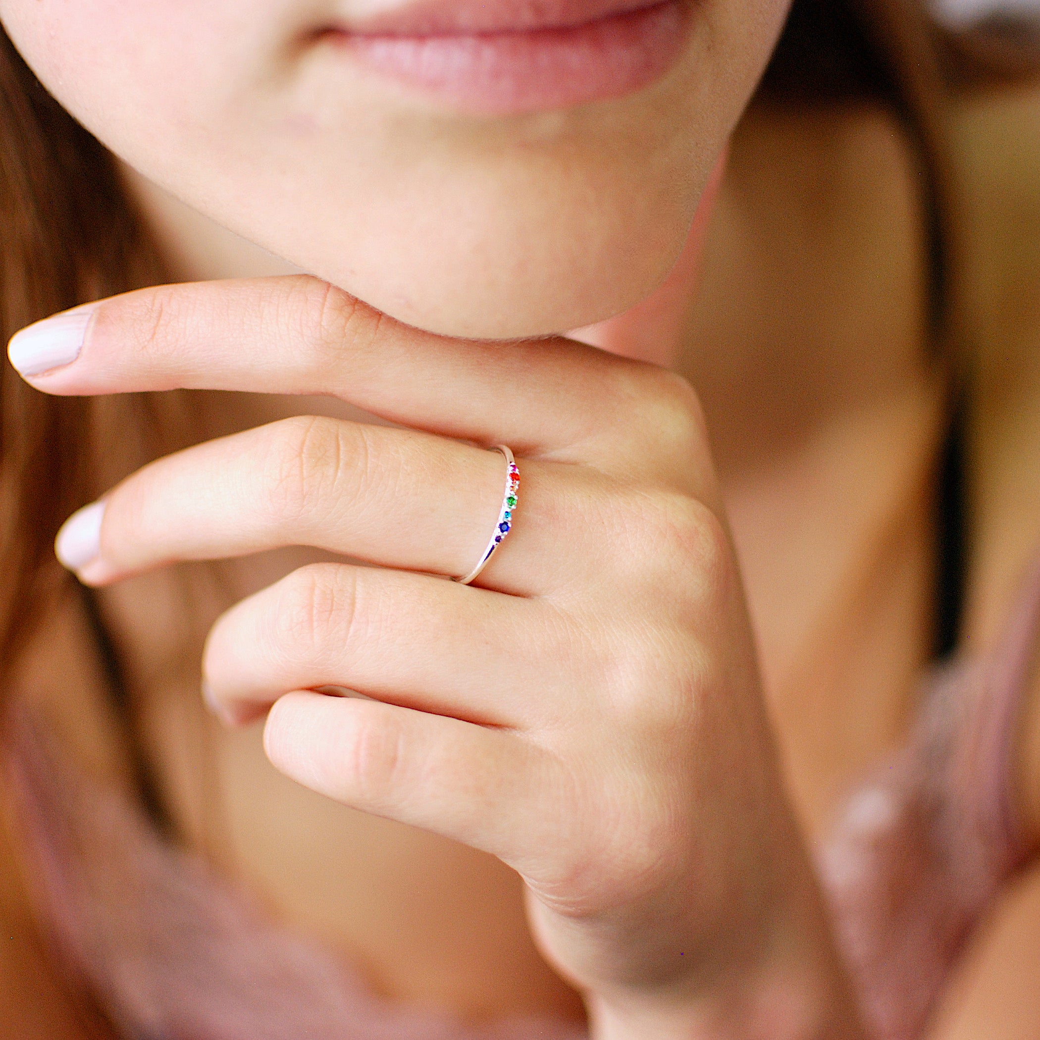 Rainbow stone 2024 engagement ring