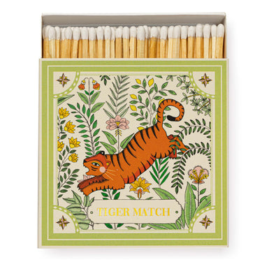 tiger design super size match box with coloured tip matches