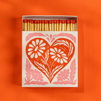 Botanical Heart Decorative Match Box