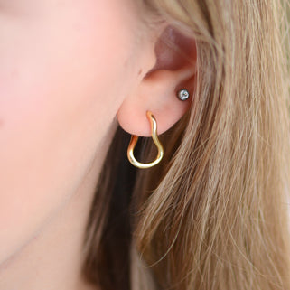 Gold Organic Twist Hoop Earrings