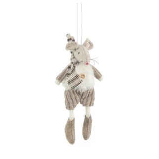 Hanging Felt Beige Mouse Decoration