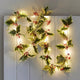 holly and berry string fairy lights for Christmas trees and tables with LED lights