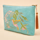 Hummingbird Design Large Velvet Zip Pouch