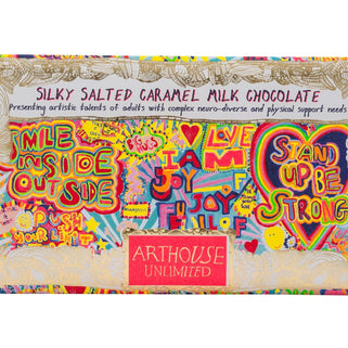 Silky Salted Caramel Milk Chocolate Bar with Joy Design