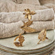 Leaf Brass Napkin Rings Set