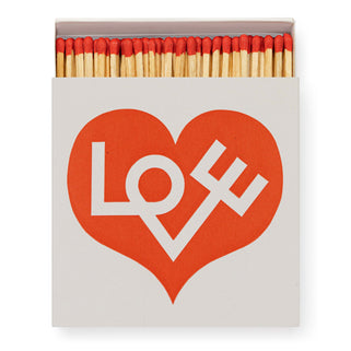 Love Design Square Matchbox with Safety Matches