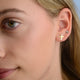 Gold plated Faceted Cross Stud Earrings shown on model