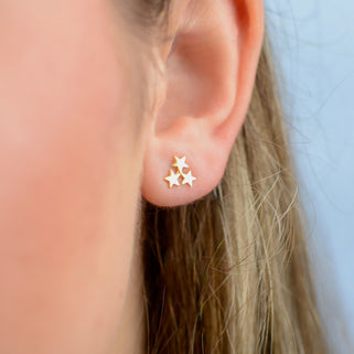 Gold Vermeil Mini Star Cluster Stud Earrings 