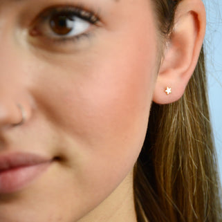 Gold Mini Star Stud Earrings