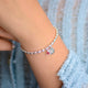 Personalised Silver Birthday Birthstone Bracelet with Number 16 and Ruby/July Birthstone