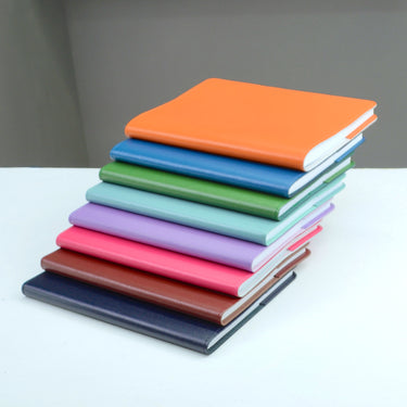 Personalised Leather Notebook - Navy, Chestnut Brown, Fuchsia, Lilac, Duck Egg Blue, Forest Green , Petrol Blue and Orange