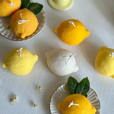 lemon shaped soy wax candle