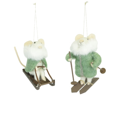 Felt Mouse On Ski or Sledge