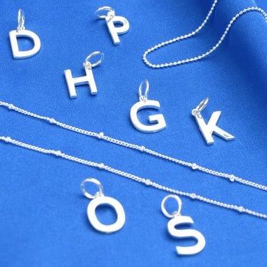 Sterling Silver Modern Font Initial Letter Charms