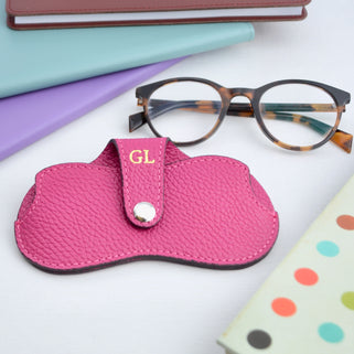 Personalised Monogram Leather Glasses Case Protector