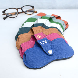 Personalised Monogram Leather Glasses Case Protector
