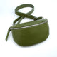 Khaki Monogram Leather Half Moon Chest Bag shown close up