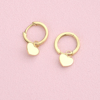 Gold Modern Heart Huggie Earrings