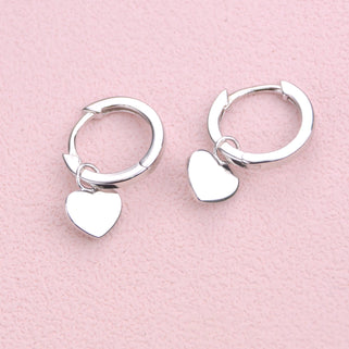 Sterling Silver Modern Heart Huggies