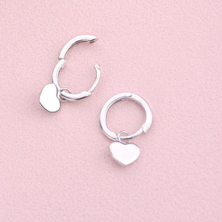 Sterling Silver Modern Heart Huggies