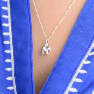 Personalised Silver Elephant Charm Necklace