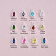 Choice of 12 teardrop birthstones January-December