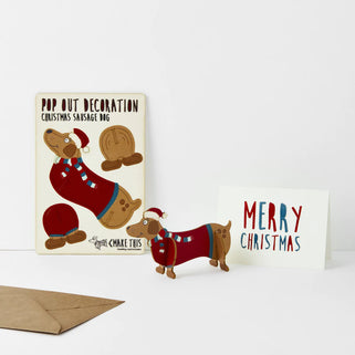 Pop Out Christmas Sausage Dog Card