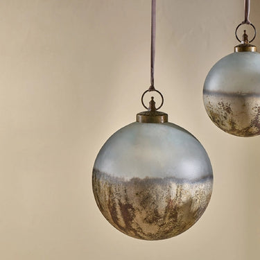 Smoky Silver Glass Giant Bauble