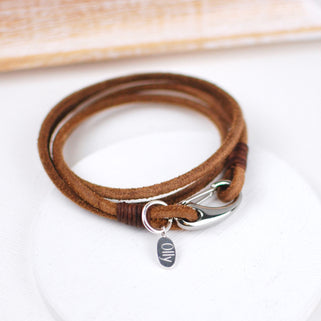 Personalized Double Wrap Leather Bracelet