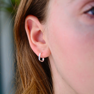 Small square hot sale hoop earrings