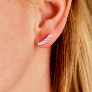 Sterling silver ear crawler on sale earrings