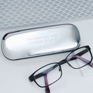 Personalised Chrome Glasses Case - Now You Can't Lose Your Glasses Case