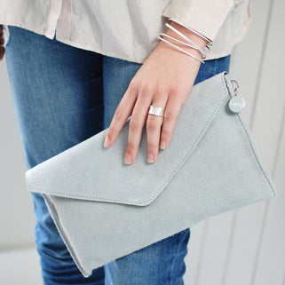 Personalised Suede Envelope Clutch Bag – Penelopetom