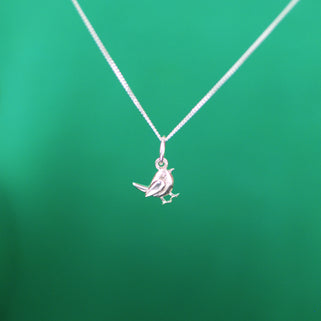 Robin Charm Necklace Close Up